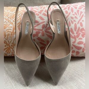 M.M.LaFleur Taupe Suede Federico Slingbacks. Women’s Size: 36.6 (U.S. 6 1/2).